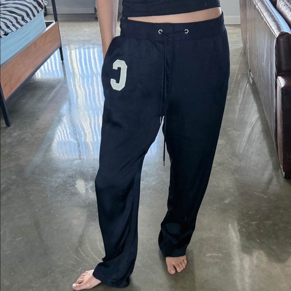 Celine Satin Track Pants Navy White Stripe - Picture 3 of 13